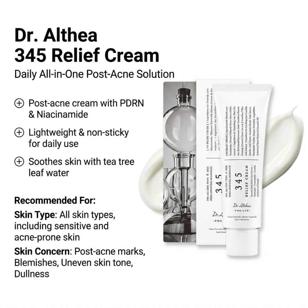 Dr. Althea 345 Relief Cream 50 ML - Soothing Barrier Repair Gel - Cream For Acne - Prone & Sensitive Skin