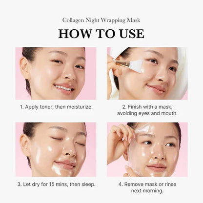 Medicube Collagen Night Wrapping Mask | Overnight Collagen Sleeping Mask | Firming & Hydrating Korean Face Mask