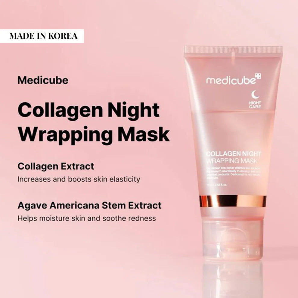 Medicube Collagen Night Wrapping Mask | Overnight Collagen Sleeping Mask | Firming & Hydrating Korean Face Mask